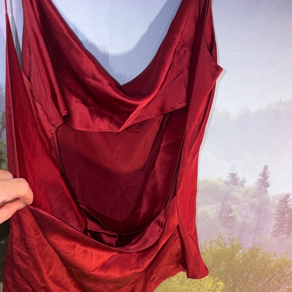 Chic Red Cowl Neck Camisole - Picture 3 of 6